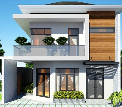 Nhà 2 tầng 8x12m đơn giản | Concept bản vẽ mặt bằng và mặt tiền